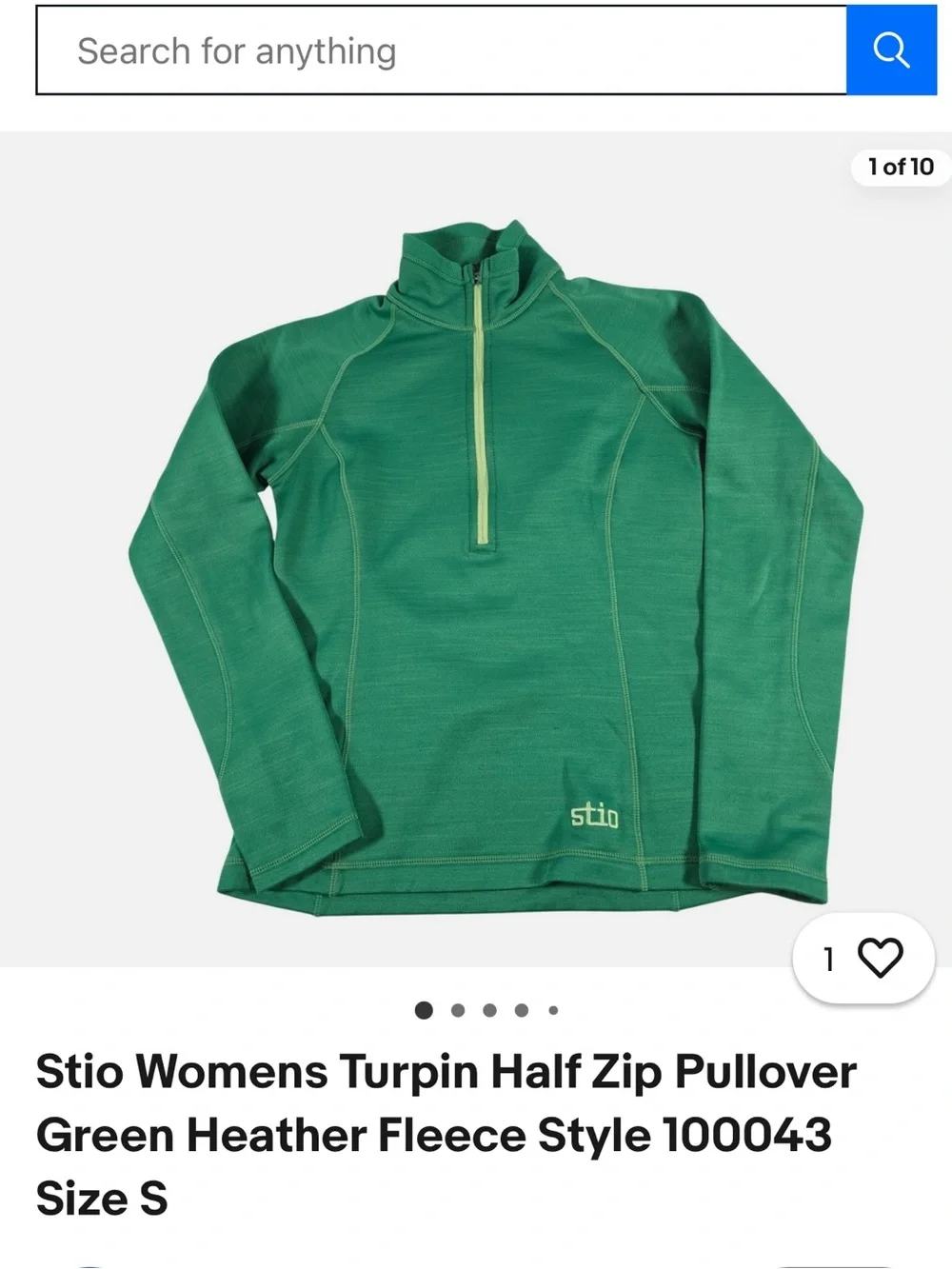 Stio Green Heather Fleece Quarter-Zip Pullover - Picture 6 of 6